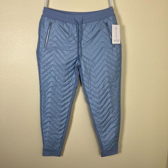 Athleta Womens Size 14 Tall Blue Apres Ski Down Jogger Quilted Outdoor Pants NEW - Picture 2 of 7